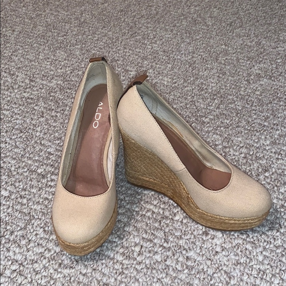 Aldo Cream Espadrille Wedges
